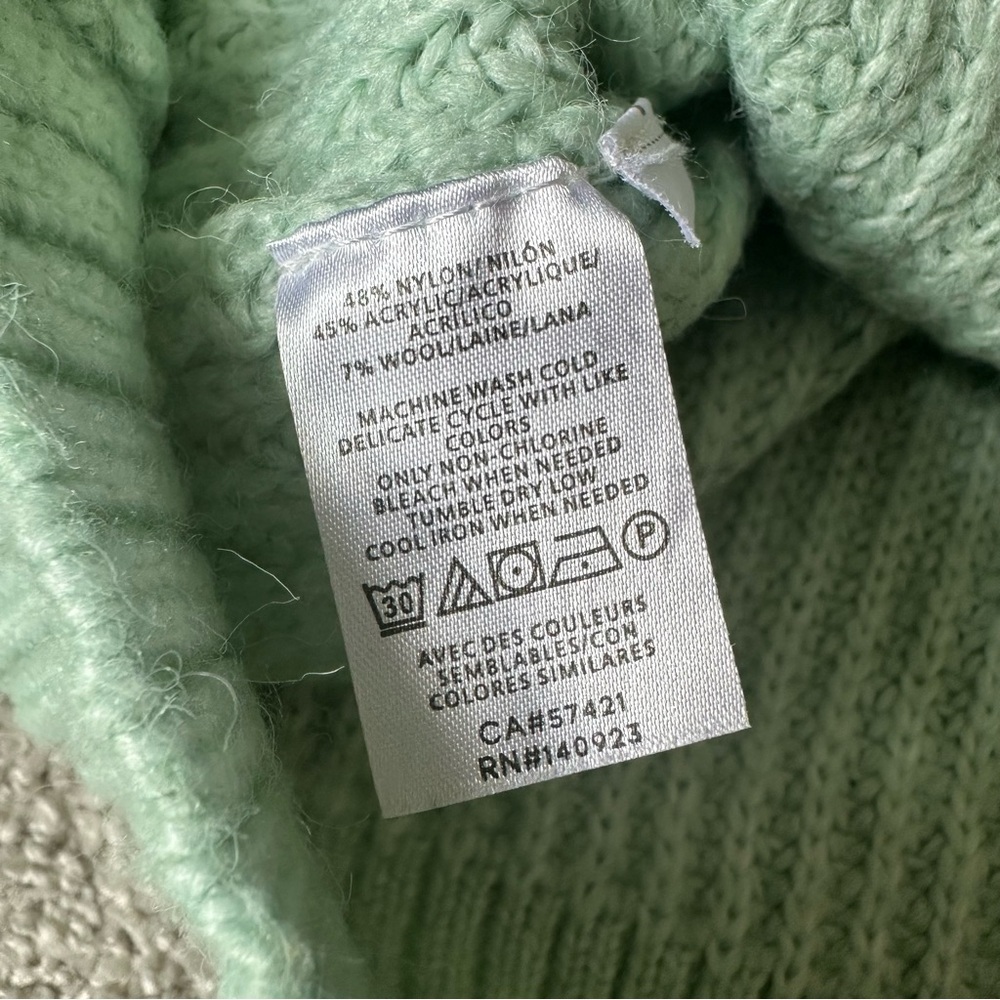 LOFT Mockneck Knit Sweater in Light Green - Picture 6 of 6